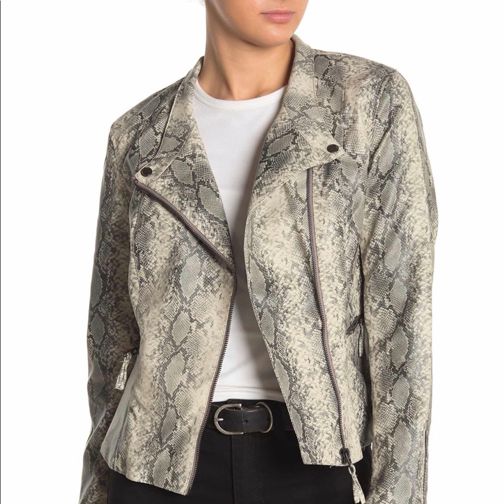 NWT BlankNYC Snakeskin Faux Leather Moto Jacket